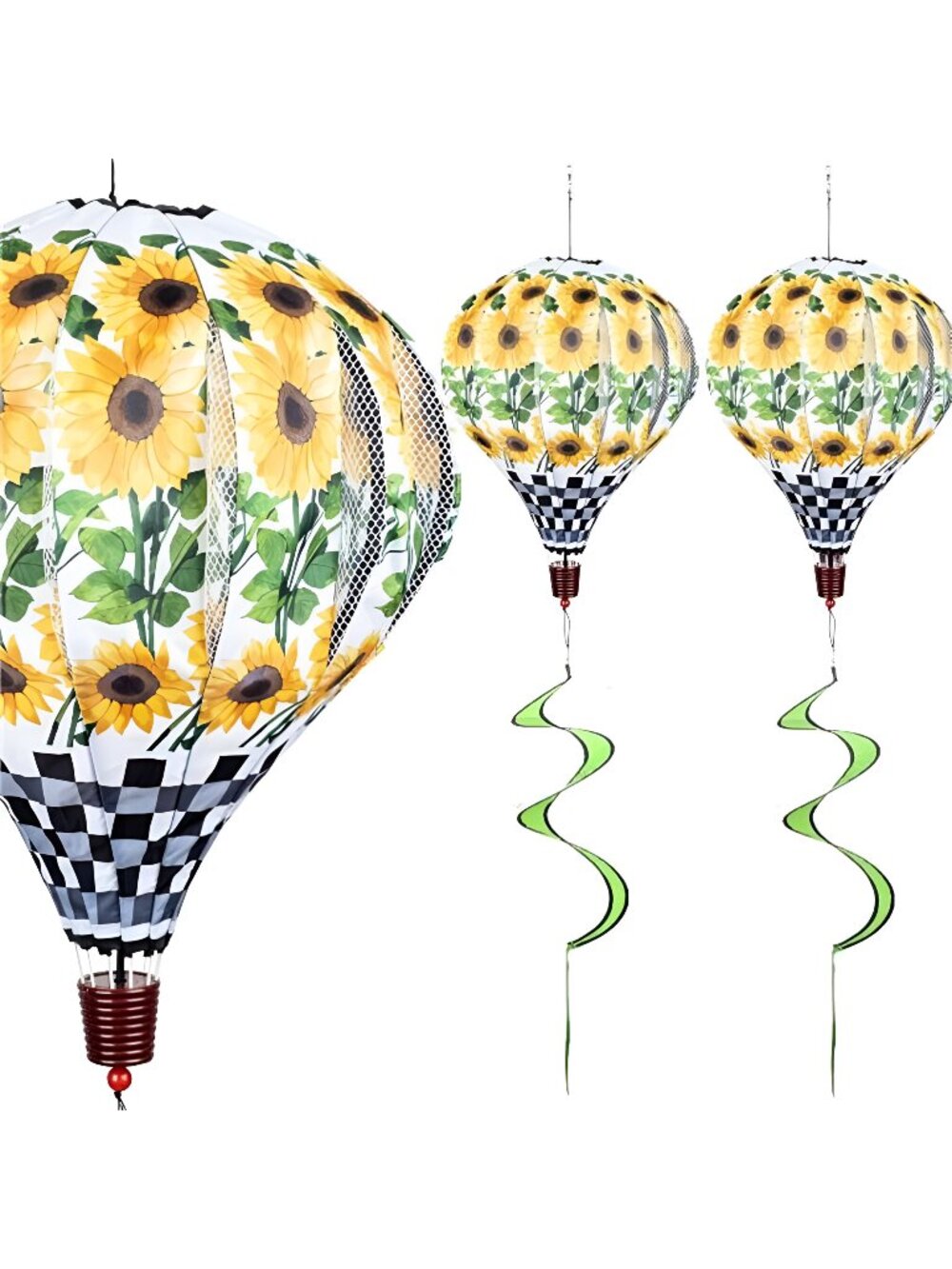 Giant Sunflower Hot Air Balloon Garden Wind Spinners Large Pinwheels Whirligigs